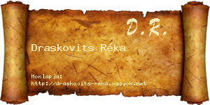 Draskovits Réka névjegykártya